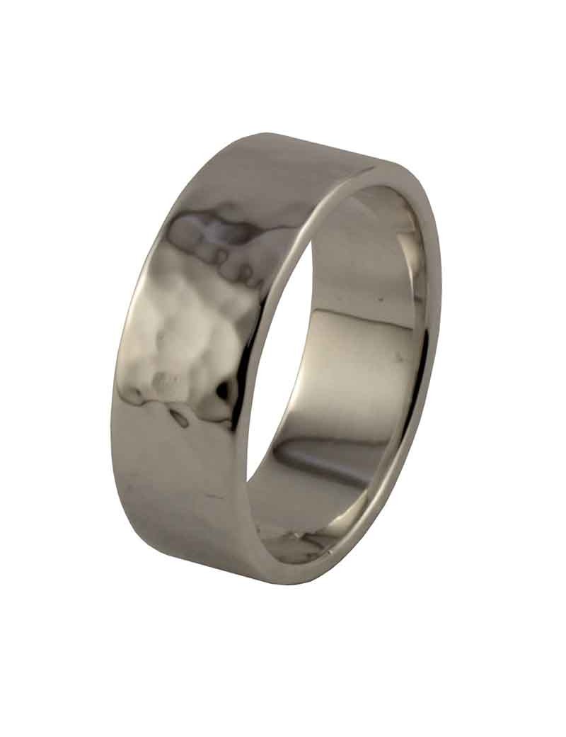 Silver Hammered Band Ring