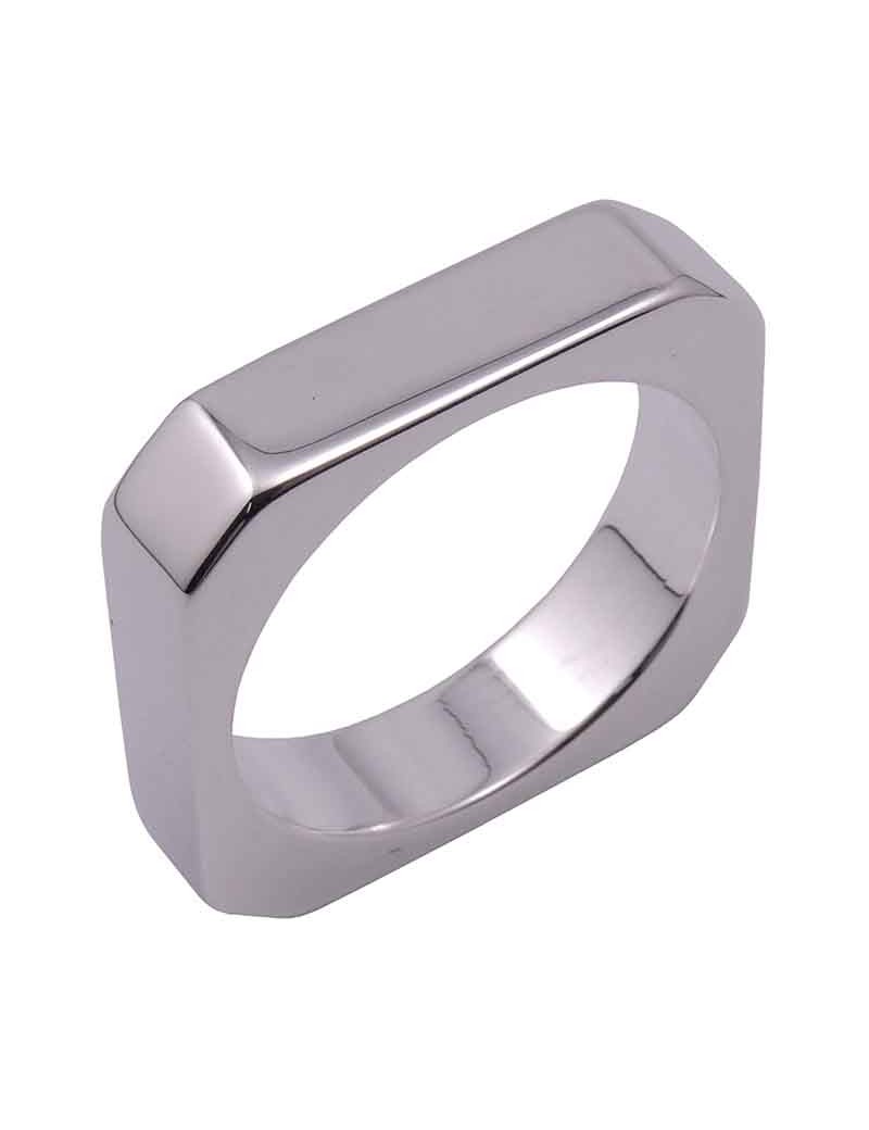 Silver Geometries Ring Octagon