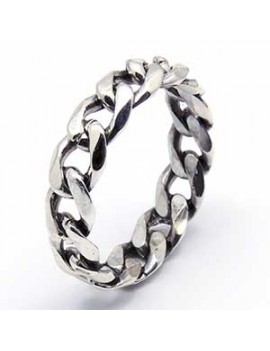 Sterling Silver Thin Chain Ring