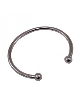 Sterling Silver Torque Bangle with Spheres