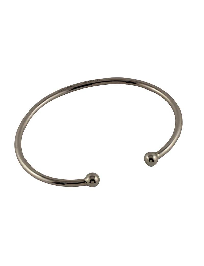 Sterling Silver Torque Bangle with Spheres
