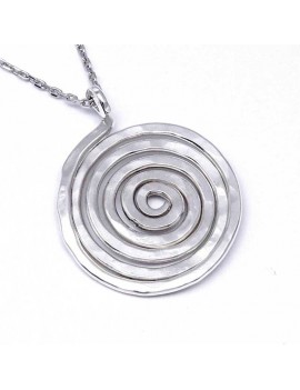Sterling Silver Hammered Spiral Pendant Small