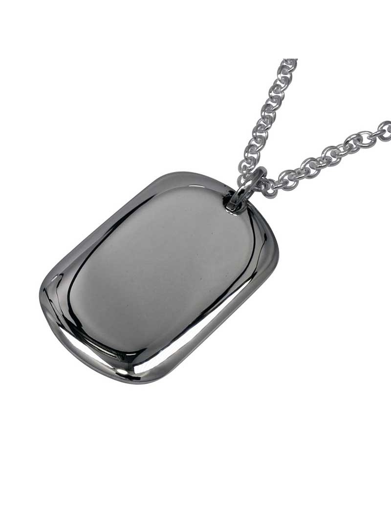 Sterling Silver Tag Pendant for Man