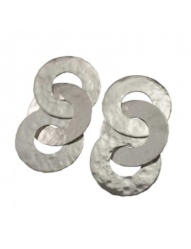 Sterling Silver Hammered Washers Earrings