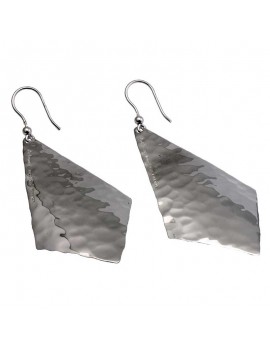 Sterling Silver Hammered Rhombus Earrings