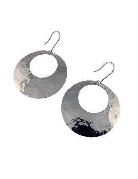 Sterling Silver Decentralized Hammered Earrings