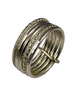 Sterling Silver Multiple Ring Quintuple Wire Ring