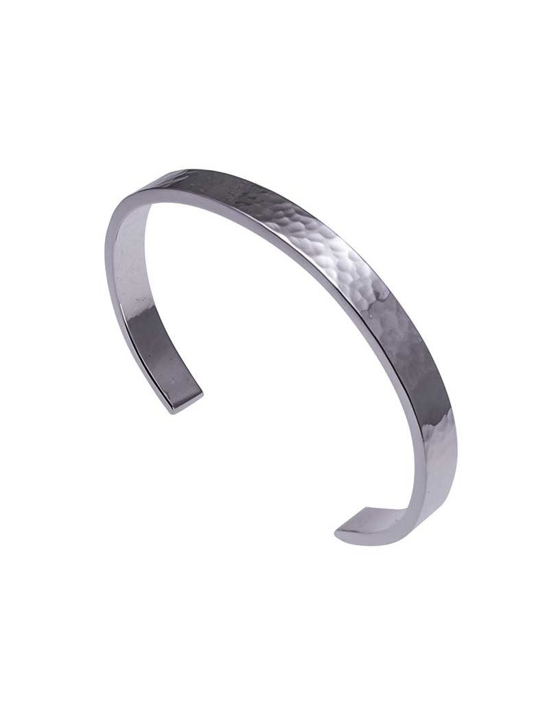 Bracciale Rigido Martellato Uomo in Argento 925